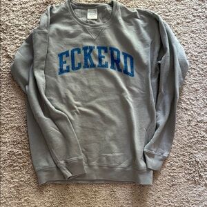 Oversized Athletic Gray Eckerd Crewneck Sweater